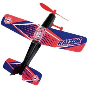 GÜNTHER FLUGSPIELE 1662 - Hélice de vol Raizor avec Moteur en Caoutchouc et hélice à Roue Libre pour des Vols Plus Longs, Dimensions env. 25 x 22 cm, Convient aux Enfants à partir de 6 Ans