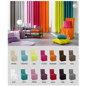 Housse de chaise à nouettes - Essentiel - Différents coloris - Béton