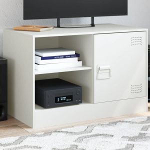 VidaXL Meuble Tv Blanc 67x39x44 Cm Acier