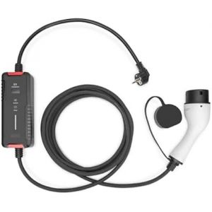 Digitus Chargeur pour véhicules électriques - 1 Phase - Puissance de Charge réglable Max. 3,7 KW - Prise Type 2 - câble de Charge de 5 m - Mode 2 - écran LCD - Noir