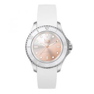 Montre bracelet Ice-watch - 020369 - Ice Steel Sunset Pink - Montre Argent pour Femme avec Bracelet en Silicone - (Small)