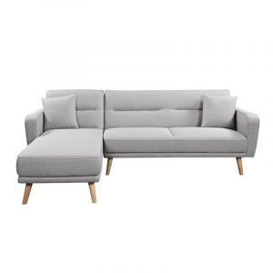 Image de Canapé Convertible d'Angle Réversible "Nena" 235cm Gris Clair