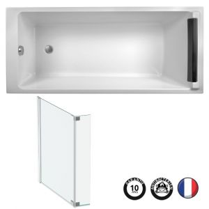 Image de Jacob Delafon Baignoire bain douche Spacio, Confortable + Pare-bain, 170 x 75
