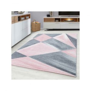 Allotapis Tapis graphique pour salon design rectangle Adel 200x290 Rose