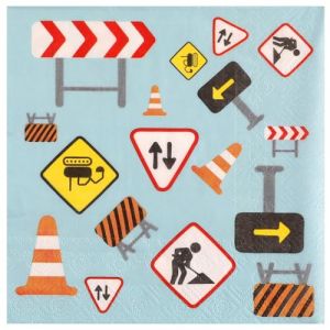 Ruedelafete Sachet de 20 Serviettes En Chantier 33x33cm