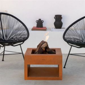 FIRE PIT CUBE - Brasero d'extérieur carré en acier corten - Acier corten