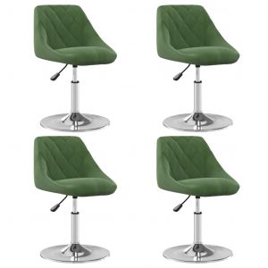 VidaXL Chaises de salle &agrave; manger Velours pivotantes 4 pcs Vert fonc&eacute;