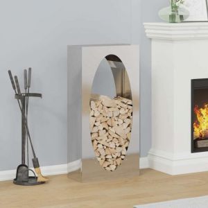 Portant de bois de chauffage 50x23x100 cm acier inoxydable