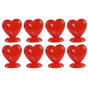 Ruedelafete Boîte de 8 Porte-cartes Coeur en résine 5cm, Rouge