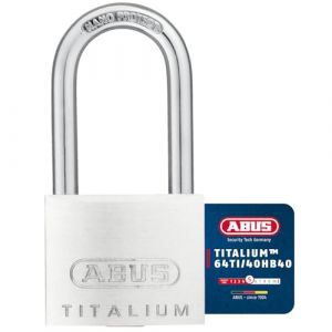 Abus Titalium 64TI/40HB40 à anse haute - Cadenas de cave avec corps de serrure en aluminium massif spécial - anse en acier trempé - niveau de sécurité 5
