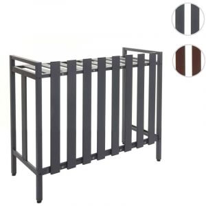 Mendler Cache pour climatiseur/pompe &agrave; chaleur HWC-K58 - couverture grille de protection m&eacute;tal 80x90x39cm - marron