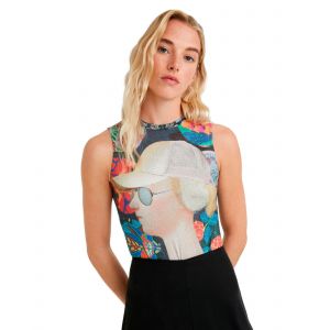 Desigual Body sans manches d'oeuvre d'art Noir - Taille 42