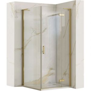 Réa Cabine de douche hugo gold brush 90x80