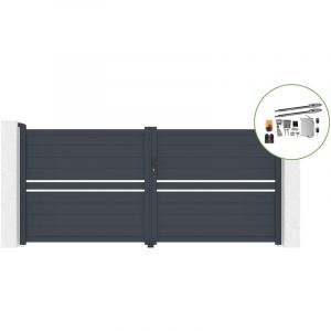 Casanoov - Portail battant 3,5m cimone H.160cm alu + motorisation tanker B250