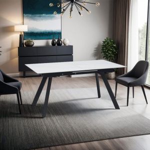 M&S Table à manger extensible 160-205 cm en céramique effet marbre - inski