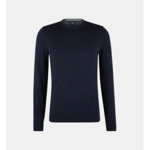 Galeries Lafayette Pull droit Teriron maille laine m&eacute;rinos Bleu