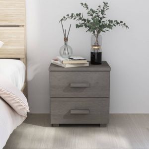 VidaXL Table de chevet Gris clair 40x35x44,5 cm Bois de pin massif