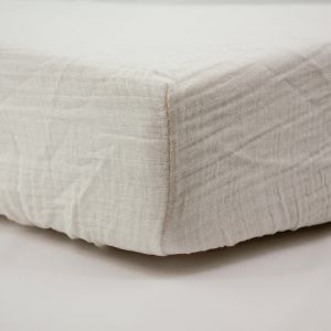 Babycalin Drap-housse 60x120 cm en Gaze de Coton &Eacute;cru
