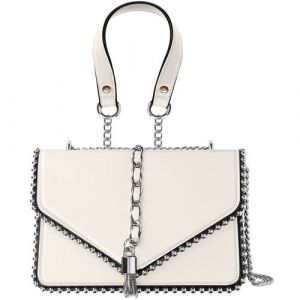Sac &agrave; Main Trendy avec Anse en Cha&icirc;ne M&eacute;tallique Gallantry Blanc