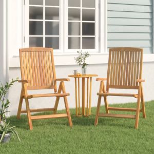 VidaXL Chaises de jardin inclinables 2 pcs bois massif de teck