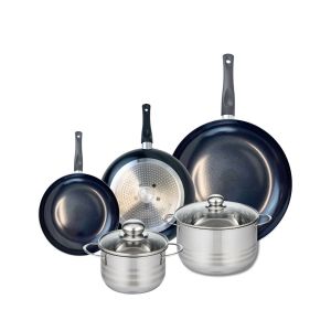 Elo Set de 3 po&ecirc;les 20, 24 et 32 cm et 2 faitouts Prima Brillant