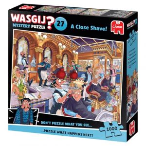 Jumbo Wasgij Mystery 27 - Un Rasage de très très près ! - A Close Shave! - Puzzle Adultes - Humoristique - Carton 100% recyclé - 1000 Pieces