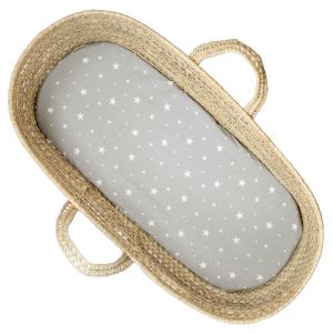 Sevira Kids Drap housse couffin ovale Stella Gris
