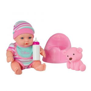 Calinou B&eacute;b&eacute; 20 cm avec pot rose et accessoires
