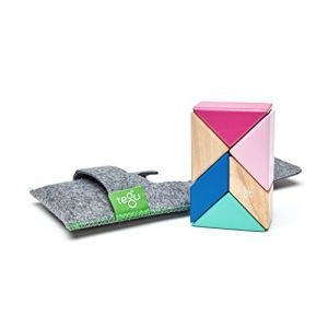 Image de 6 Piece Tegu Pocket Pouch Prism Magnetic Wooden Block Set Blossom [Tegu]