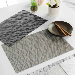 DECORLINE Set de Table "Hypnoz" 30x45cm Taupe & Blanc