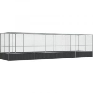 VidaXL Volière avec extension argenté 832x207x212 cm acier