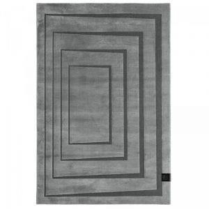 Guy Laroche Tapis salon et chambre 160x230 gris et noir rectangle tissé motif géométrique plaza