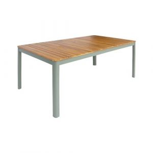 Sweeek Table de jardin SENORA acacia kaki avec coins arrondis 8 places 160 x 90 x 75 cm