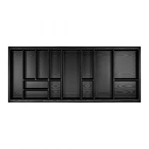 Orga-Box Junker Slim Range-couverts 1125 x 476 mm gris lave structure perl&eacute;e pour armoires de cuisine de 120 cm