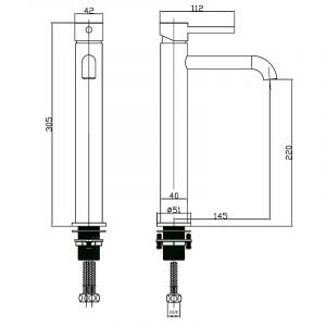 Image de Stano Robinet mitigeur lavabo réhaussé pico or brossé