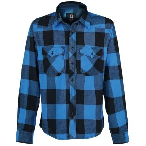 Brandit Chemise en flanelle de - Chemise À Carreaux - S à 7XL - pour Homme - noir/bleu