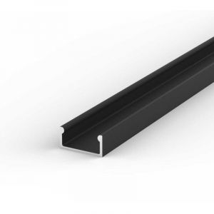 Profilé aluminium LED 100cm pour bandes LED 8/10mm Noir LT4 sans