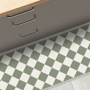 Tapis antid&eacute;rapant - R&eacute;tro - vinyle - int./ext. - Vert - 50x120cm