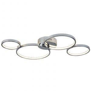 Searchlight Plafonnier Solexa, chrome, 4 ampoules