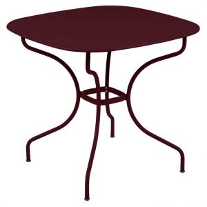 Image de Fermob Table coloris rouge en acier Opéra - 82 x 82 x 74 cm