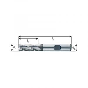 Forum Fraise cylindrique courte, type N, en acier à coupe rapide à 8% de cobalt, sans revêtement, Ø d1 - k10 : 8,5 mm, Long. totale l1 69 mm