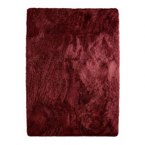 Thedecofactory NEO YOGA - Tapis à poils longs extra-doux rouge bourgogne 120x170 - Rouge bourgogne