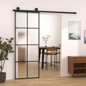 VidaXL 3152140 Porte coulissante avec kit de quincaillerie 76x205 cm Verre ESG