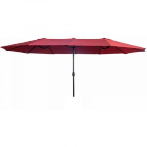 Parasol double de jardin TILIA en rouge, Poids 12,3 kg Dimensions L460 x l270 x H245 cm