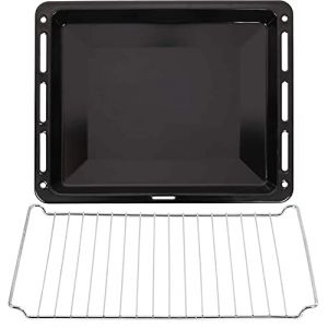 ICQN Plaques et grilles de cuisson 460 x 375 x 30 mm | Lèchefrite émaillée | Grille de four chromée et plaque de cuisson émaillée pour four et cuisinière | Caillebotis 46 x 37,5 cm