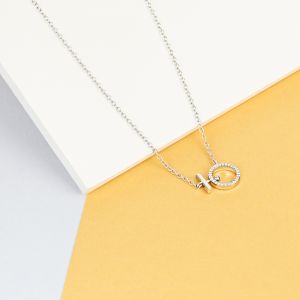 Cleor Collier pour femme en Argent 925/1000 serti de zircon - 0.003 g - taille : 405CM - Z0156045