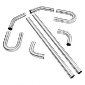 VEVOR Kit de Tuyau d'Échappement Universel 8PCs 63,5 mm, Ensemble d'Échappement en Acier Inoxydable, avec Joint à Ajustage Glissant, pour Système d'Échappement, Garage, Atelier, Réparation Auto