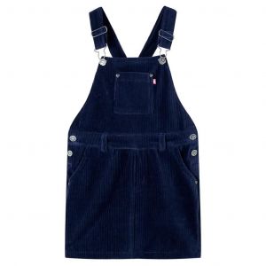 VidaXL Robe Salopette Pour Enfants Velours Côtelé Bleu Marine 104
