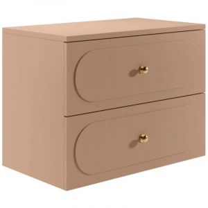 Meuble sous vasque suspendu avec planche - Vieux rose - 80 cm - SATOBAL