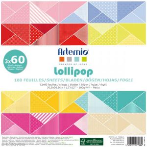 Image de Artémio Papier Scrapbooking - Lollipop - 30,5 x 30,5 cm - 180 feuilles